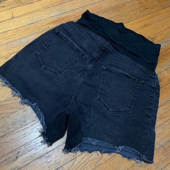 Isabel Maternity Midi Shorts Dark Blue Jeans - Picture 2 of 4
